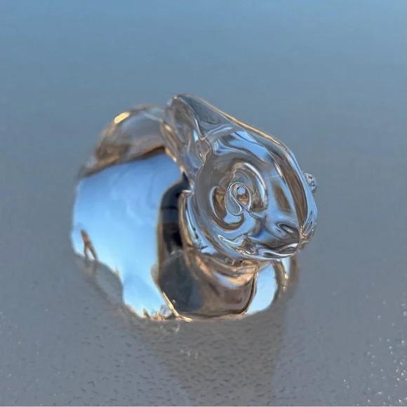 Small Clear Crystal Glass Sitting Bunny Rabbit Paperweight Collectible Figurine - Picture 2 of 8